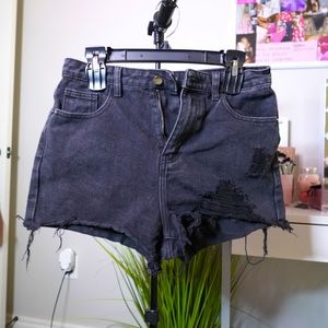 Black Distressed Denim Shorts from Pretty Little Thing